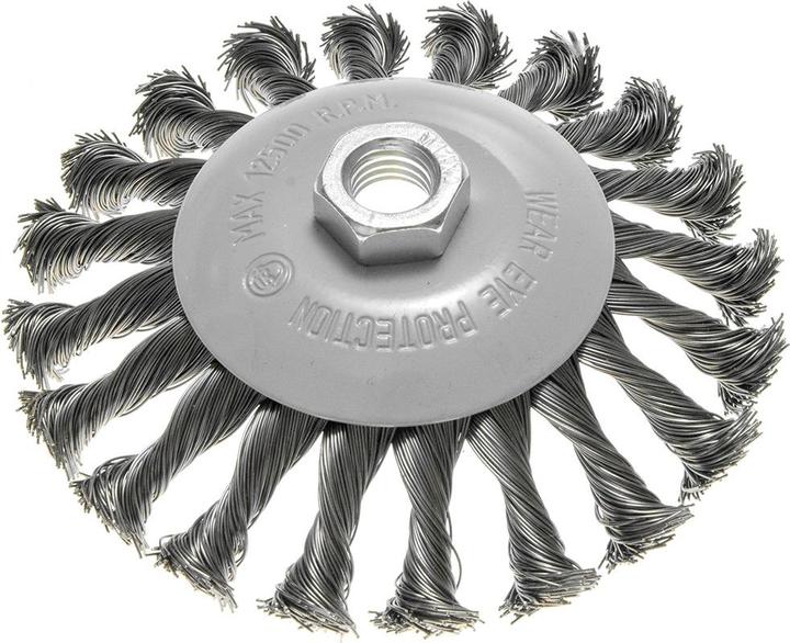 Immagine prodotto Graphite Drahtbürste 125mm, gedrehter Draht, Stahl M14