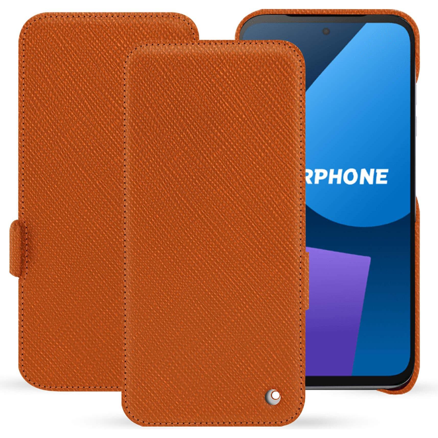 Noreve Lederschutzhülle horizontal (OnePlus 5), Smartphone Hülle, Orange