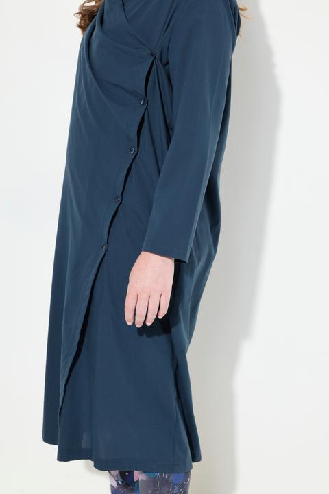 Immagine prodotto Ulla Popken Blusa lunga con effetto incrociato, scollo montante e maniche lunghe (58)