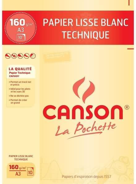 Image du produit Canson Papier à dessin technique, DIN A3, 160 g/qm, blancá (A3, Blanc)
