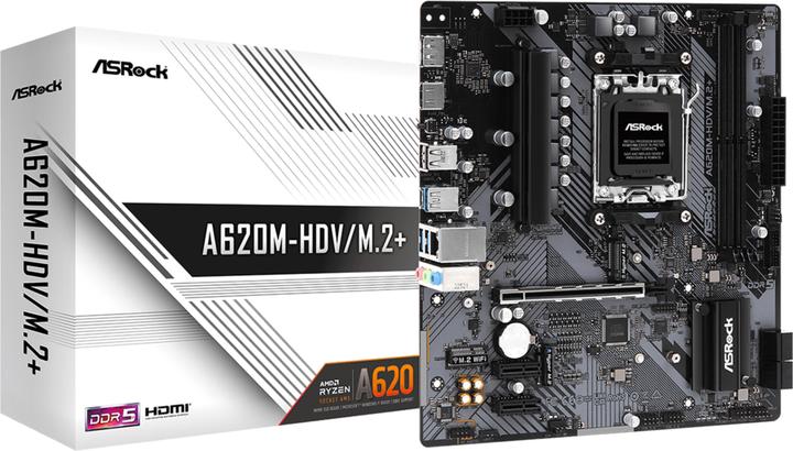Produktbild AsRock A620M-HDV/M.2+ (AM5, AMD A620, mATX)