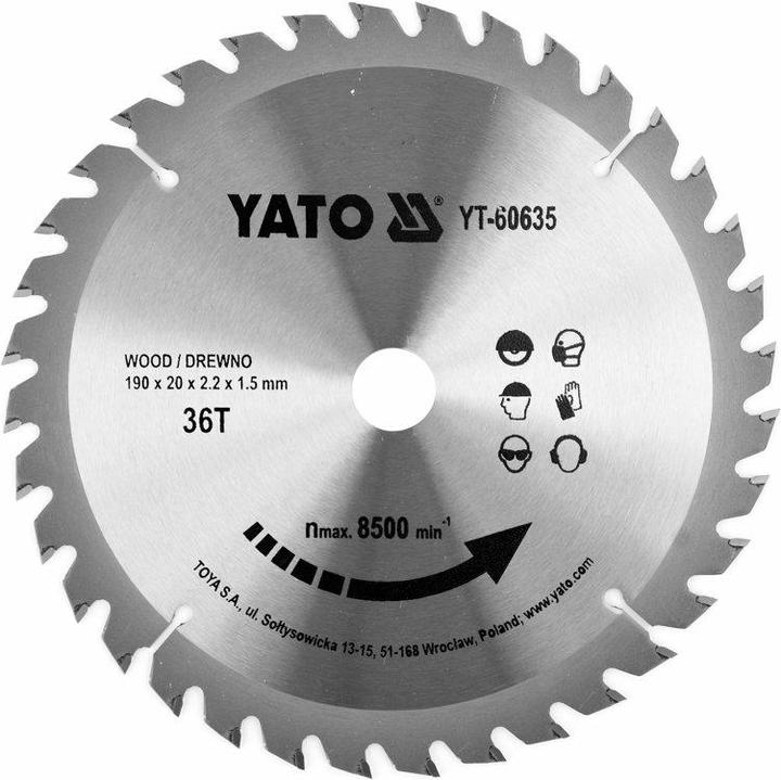 Produktbild Yato Professionelles Kreissägeblatt für Holz (36 Zähne) - schneller und präziser Schnitt - Widia Kre