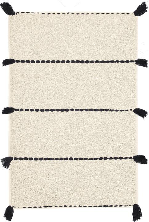 Actual product image Kleine Wolke Bath Mat Travis 60 x 90 cm, Old White / Black (60 x 90 cm)