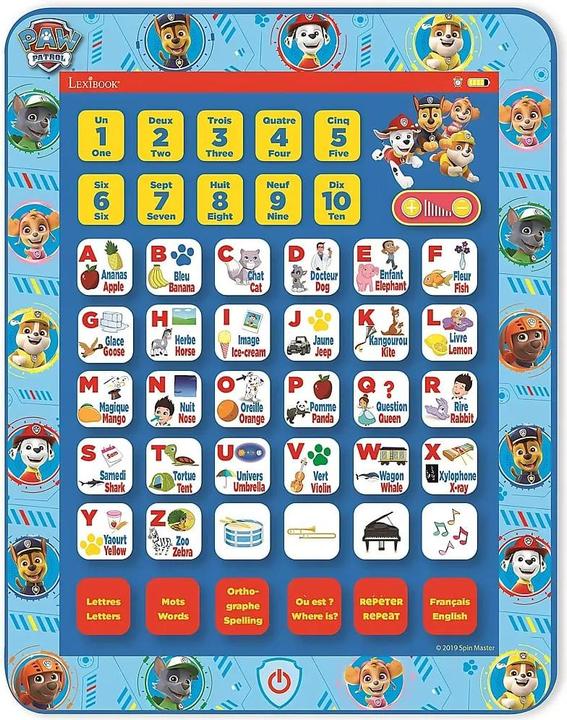 Image du produit Lexibook Paw Patrol Tablette éducative bilingue anglais/français (Anglais, Français)