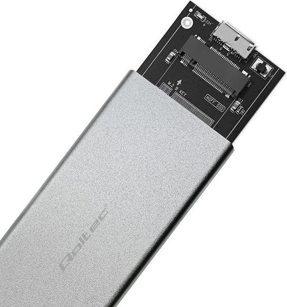 Image du produit Qoltec Aluminiowa Obudowa | Kieszeń na dysk M.2 SSD | SATA | NGFF | USB 3.0 | Super speed | 2TB | (M.2)