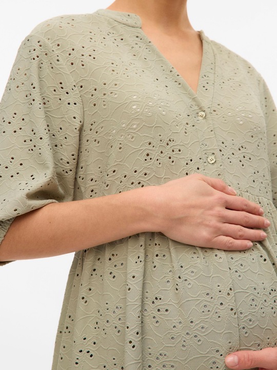 Produktbild Mamalicious Normal geschnitten Mandarin Kragen Top Bluse (M)