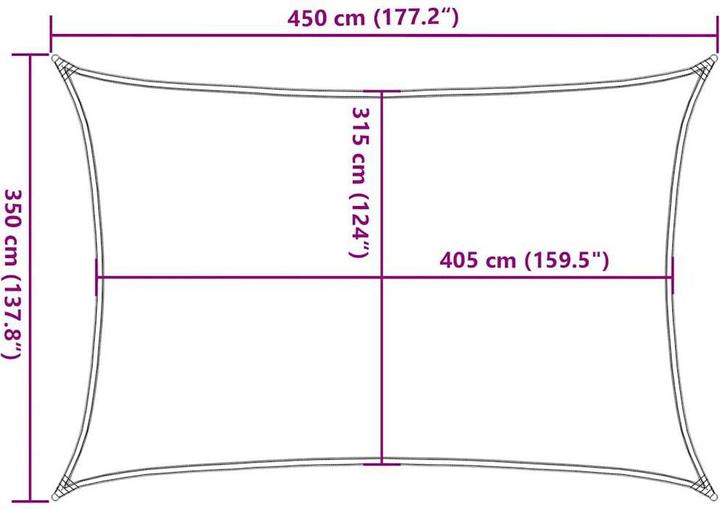 Produktbild vidaXL Sonnensegel 160 g/m² Rechteckig HDPE (3.5 x 4.5 m)