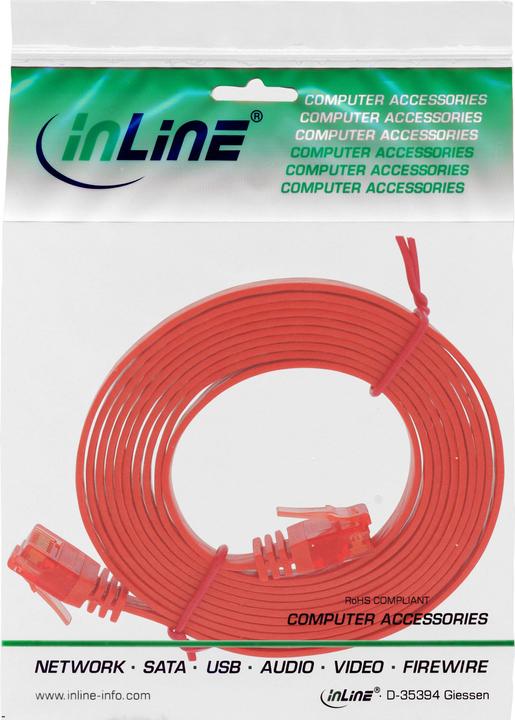 Actual product image InLine 1m patch cable flat, U/UTP, Cat.6 (U/UTP, CAT6, 1 m)