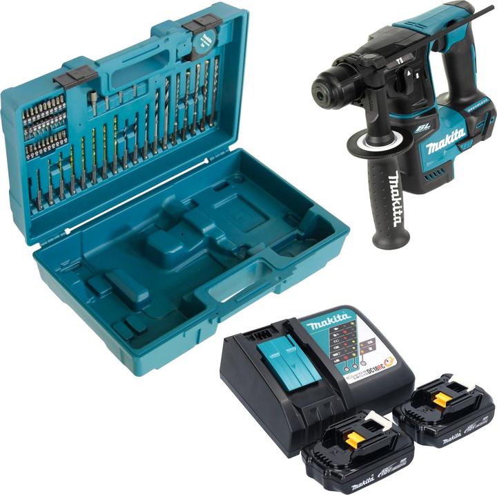 Produktbild Makita DHR 171 RYX3 Akku Bohrhammer 18 V 1,2 J SDS-Plus Brushless + 2x Akku 1,5 Ah + Ladegerät + 65