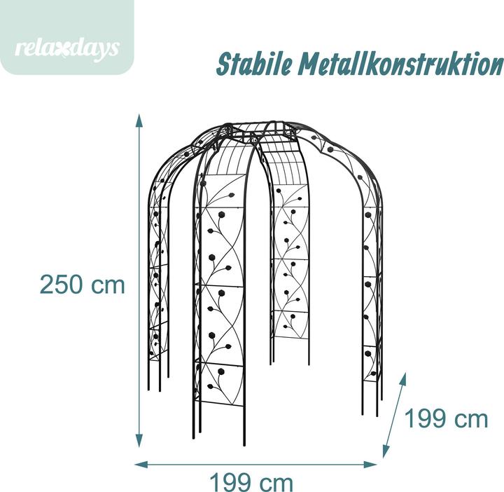 Immagine prodotto Relaxdays Padiglione per rose (199 cm, 199 cm)