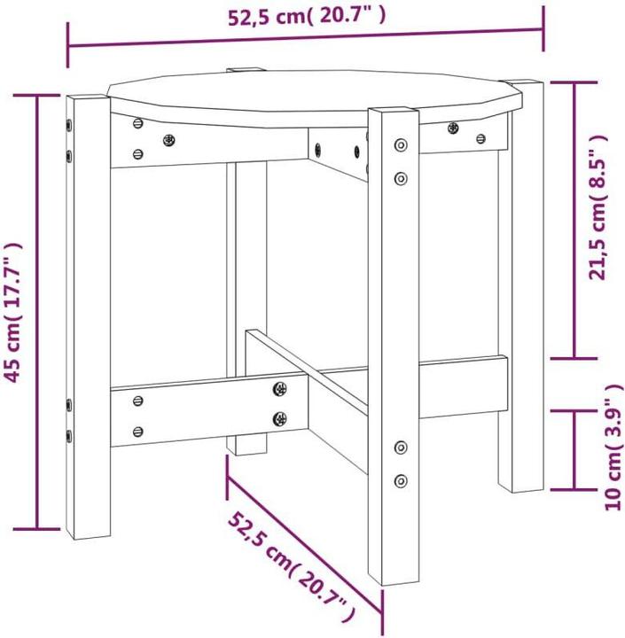 Image du produit vidaXL Couchtisch (52.50 x 52.50 x 45 cm)