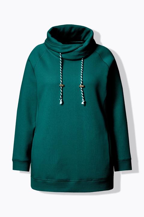 Actual product image Ulla Popken Drawstring Collar Long Sleeve Sweatshirt (46, 48)