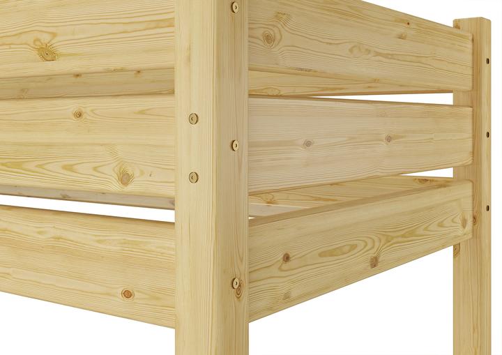 Produktbild Erst-Holz Hochbett in Überlänge 90x220 massives Kiefernholz natur ohne Rollrost Etagenbett 60.16-09-220 oR (90 x 220 cm)