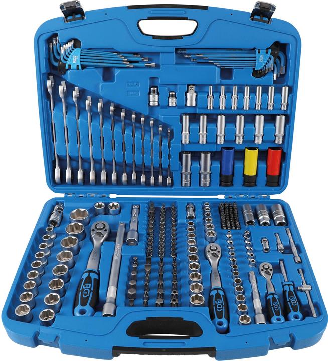 BGS Steckschlüssel-Satz Wellenprofil Antrieb 6,3 mm (1/4") / 10 mm (3/8") / 12,5 mm (1/2") 218-tlg.