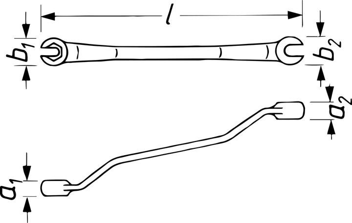 Produktbild HAZET Doppel-Ringschlüssel ∙ offen 612N-12X14 ∙ Aussen Sechskant Profil ∙ 12 x 14 mm (12 mm, 14 mm)