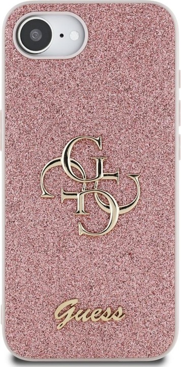 Produktbild Guess Back panel cover Apple PU Fixed Glitter 4G Metal Logo Case for iPhone SE4 Pink (Apple iPhone 16e)