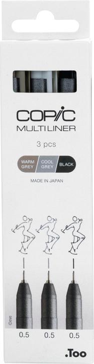 Produktbild Copic Multiliner (Kaltgrau, Schwarz, Warmgrau, 3x)
