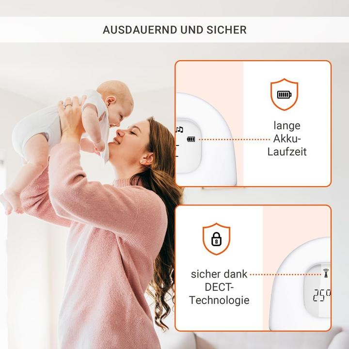 Produktbild Gigaset Baby 100 Audio Babyphone warm grey (Babyphone Audio, 300 m)