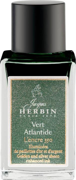 Herbin Jubiläumstinte 350 Jahre Vert Atlantide, Gold- und Silberschimmer, Flakon 15ml - Vert Atlantide (Gold, Grün, Silber)