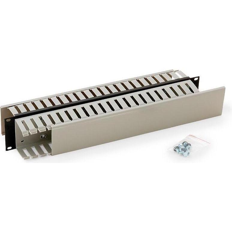 Triton RAB-VP-X05-A1 - Piastra di copertura 2U con canalina in plastica bifacciale, nera, Accessori per armadio rack, Nero