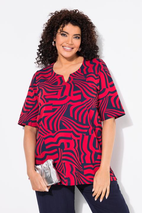 Produktbild Ulla Popken T-Shirt, A-Linie, Tunika-Ausschnitt, Halbarm (60)