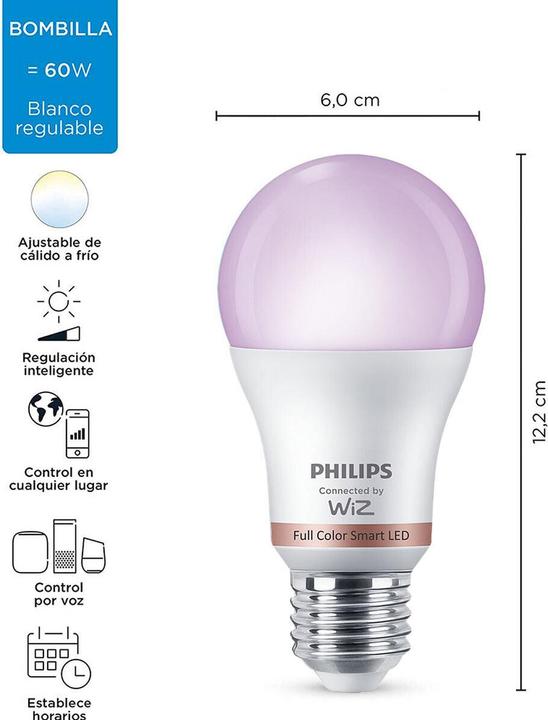 Produktbild Philips WiZ Smart Deal A60, E27, 60W WiZ (E27, 8.50 W, 806 lm, 1 x, F)