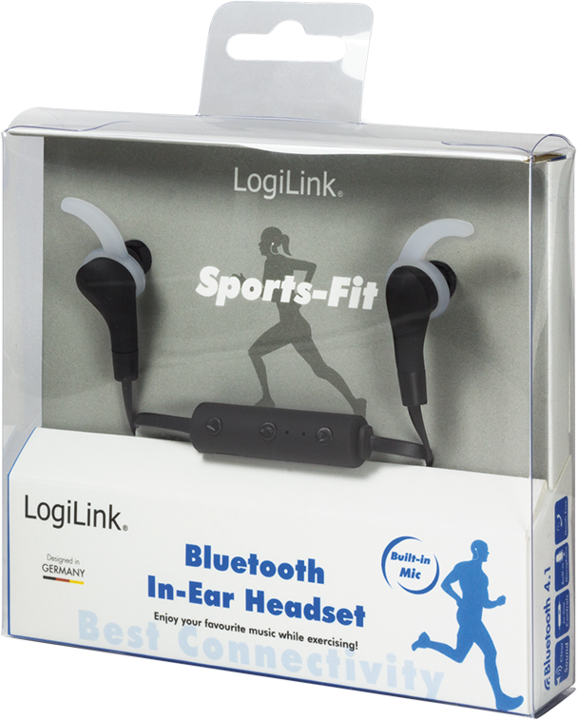 Produktbild LogiLink Bluetooth Stereo In-Ear Headset (2.50 h, Kabellos)