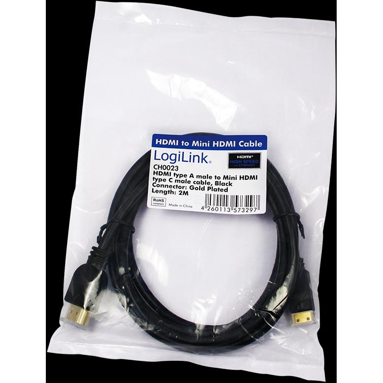 LogiLink HDMI (Typ A) — HDMI (Typ A) (2 m, HDMI), Video Kabel