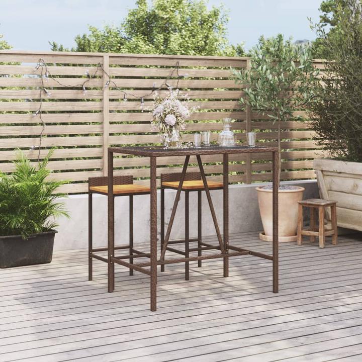 Produktbild vidaXL Bartisch mit Glasplatte (110 x 70 x 110 cm)