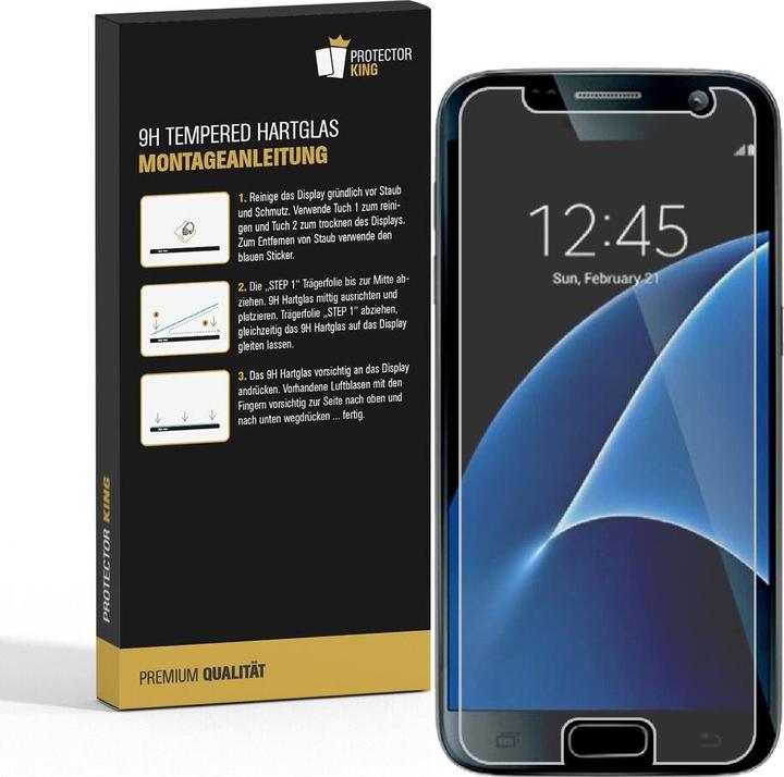 Actual product image Protectorking 2x 3D A++ real tempered 9H armoured glass CLEAR (2 Piece, Samsung Galaxy S7)