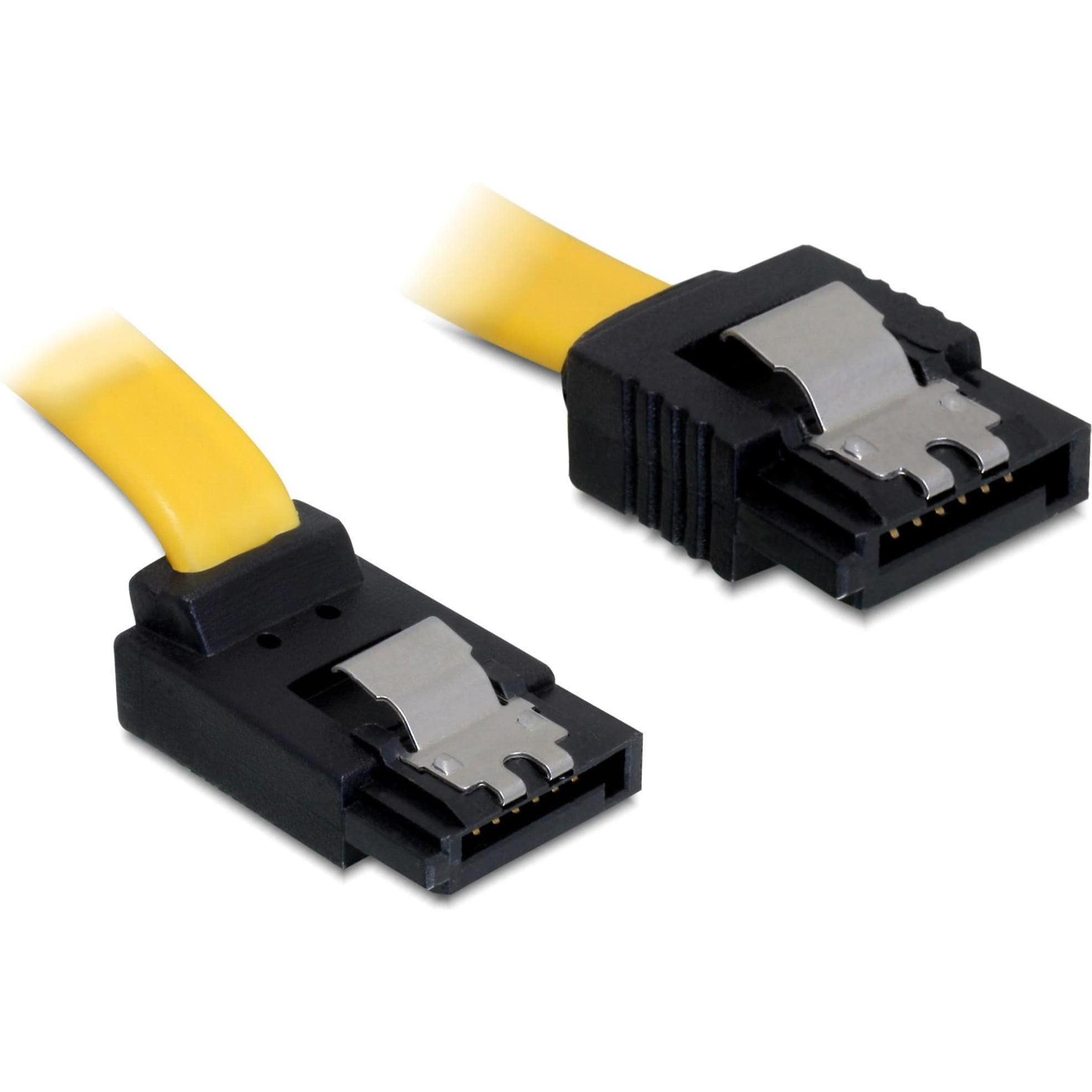 Delock SATA-3 Kabel: 20cm, Metall Clip,gelb, Interne Kabel (PC)