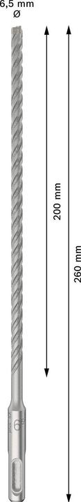 Productafbeelding Bosch Professional Zubehör PRO SDS plus-5X hamerboor, 6,5 x 200 x 260 mm (6,5 millimeter)