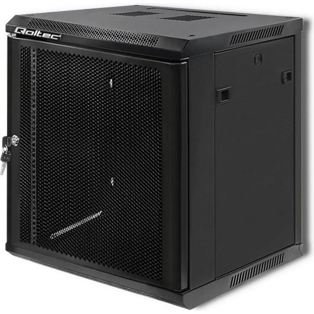Qoltec rack - 12U (12 HE, 19 Zoll Rack), Serverschrank, Schwarz