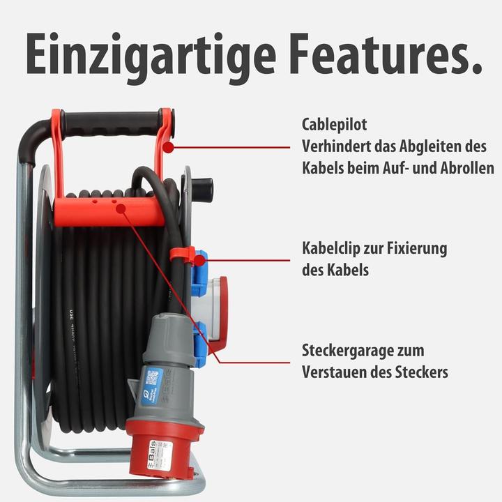 Produktbild Brennenstuhl CEE Kabelhaspel 30m IP44 für dauerhaften Ausseneinsatz mit Sicherheitsfunktionen (30 m)