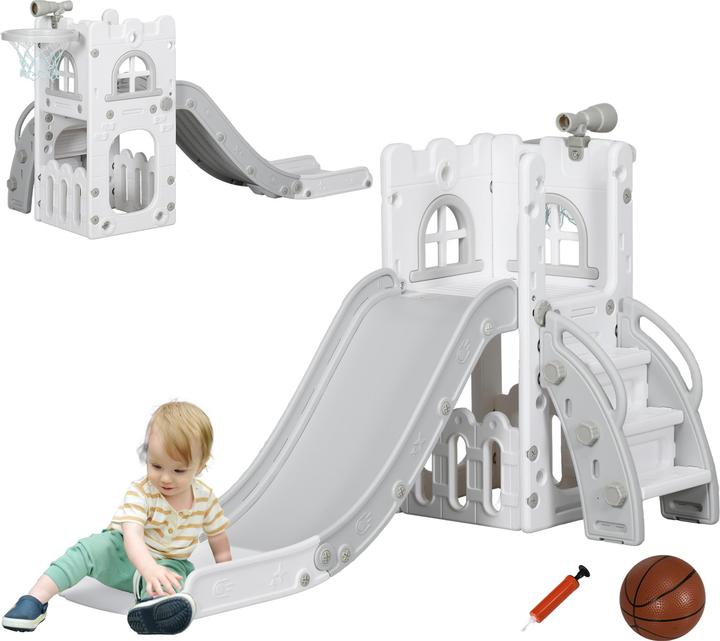 Aiyaplay Kinderrutsche Kunststoff Grau