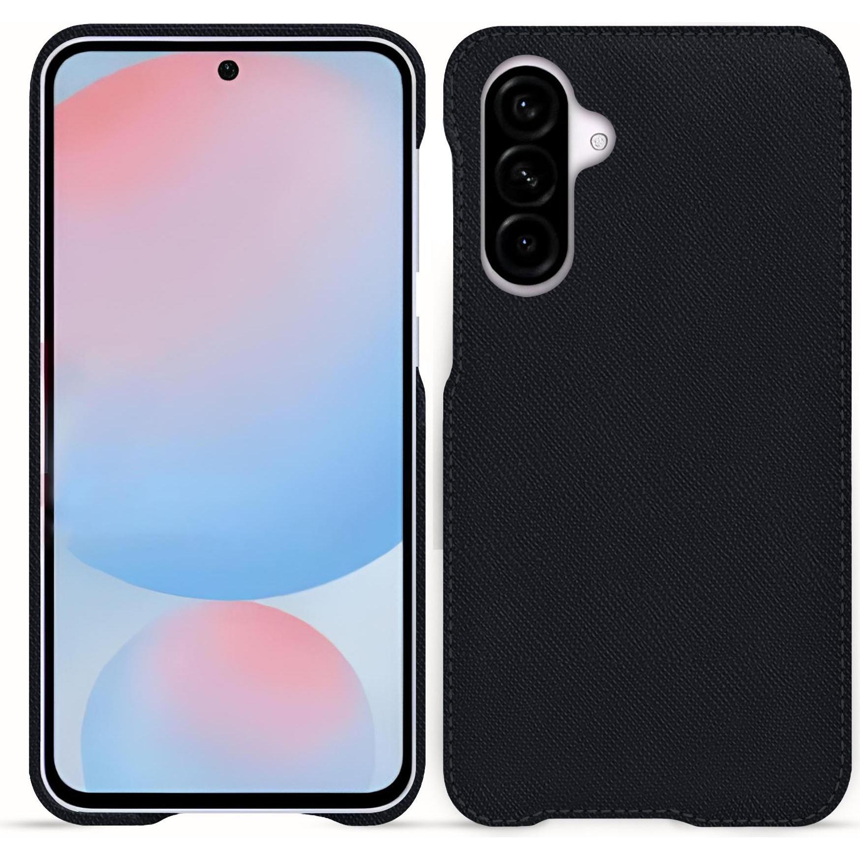 Noreve Lederschutzhülle (Samsung Galaxy A55), Smartphone Hülle, Schwarz