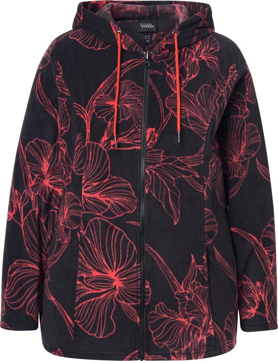 Image du produit Ulla Popken Veste à capuche en polaire, motif floral et manches longues (58)