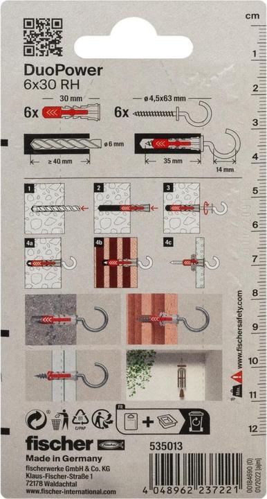 Image du produit Fischer SB Tampon en nylon Duopower (6 pcs)