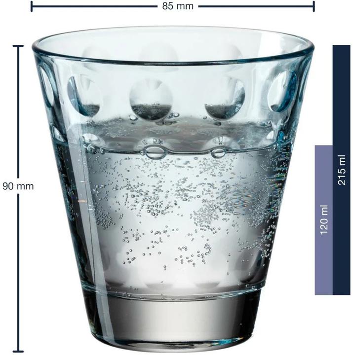 Produktbild Leonardo Trinkglas Optic Pastell 215 ml, 6 Stück, Blau (0.22 l, 6 x)