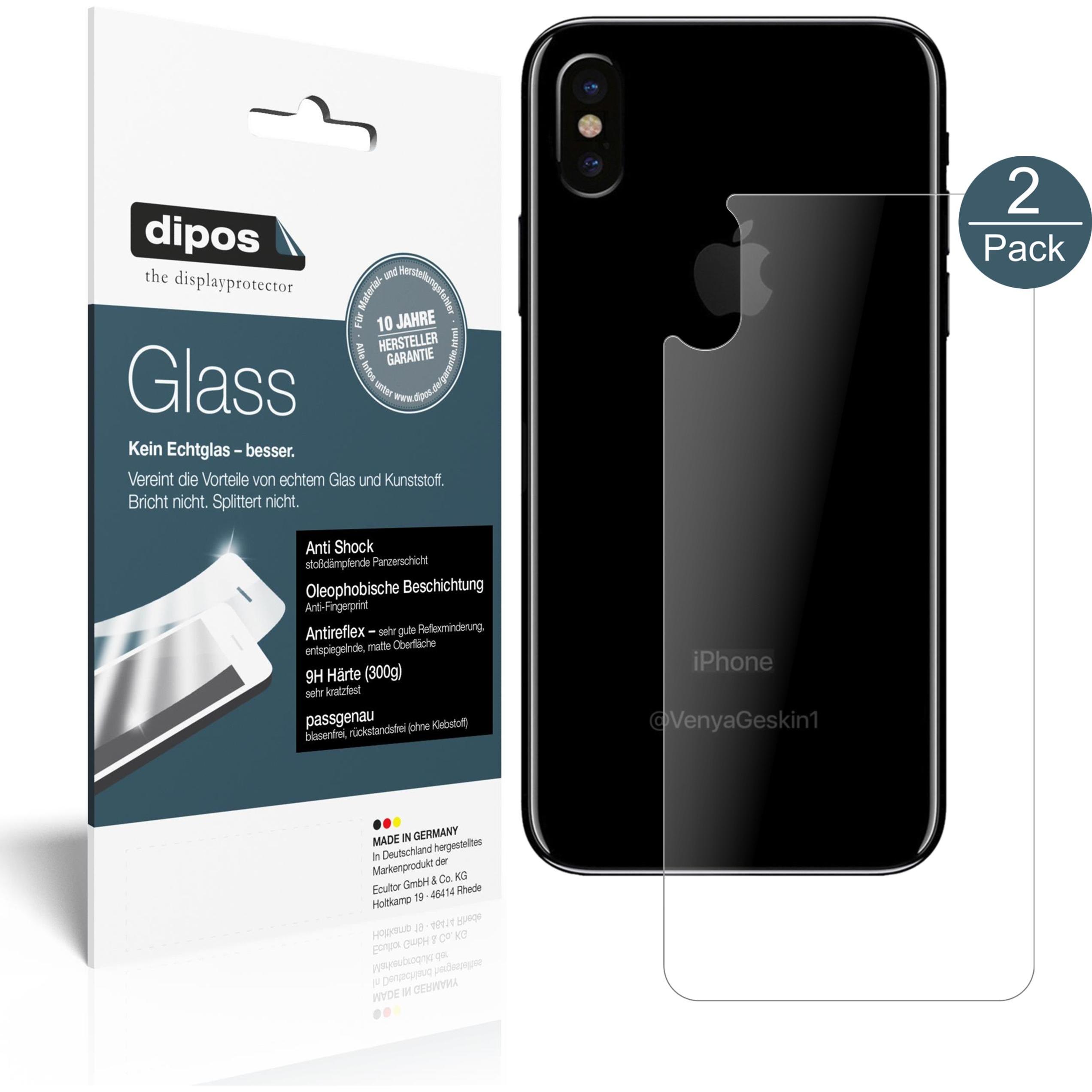 Dipos Displayschutz Anti-Shock (1 Stück, Apple iPhone X), Smartphone Schutzfolie, Transparent