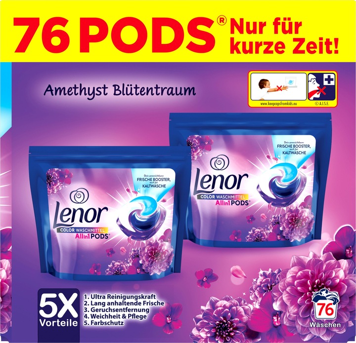 Immagine prodotto Lenor All-in-1 PODS (76 Cicli di lavaggio, Baccelli)