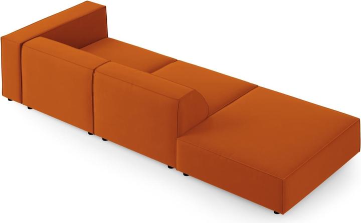Actual product image Cosmopolitan Design Velvet Left Sofa, "Arendal", 4 Seats, Terracotta, 262x102x70 Made in Europe