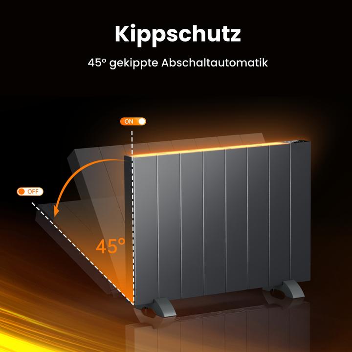 Produktbild Emke Elektro-Heizkörper 1500W LCD Display Timing Function Anthrazit (1500 W)
