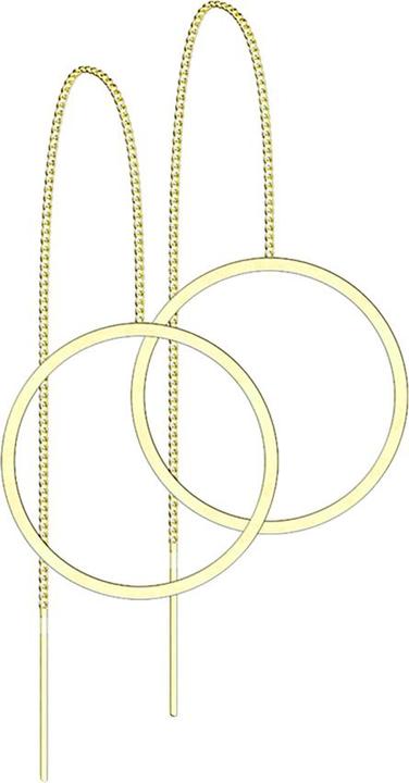 Actual product image Star Piercing Stud Earrings Gold Plated Free Falling Chain with Circle (without brass, Surgical steel 316L)