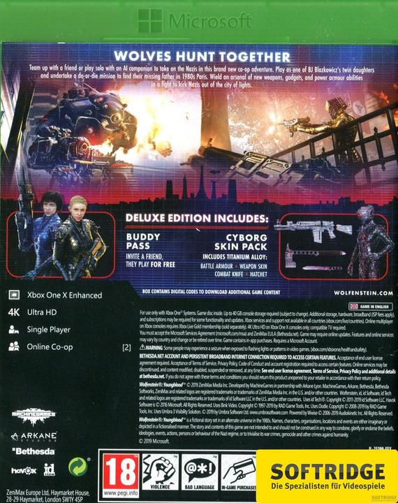 Produktbild Bethesda Wolfenstein: Youngblood - Deluxe Edition (Xbox One X, Xbox Series X, Multilingual)