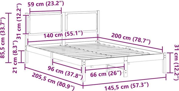 Image du produit vidaXL Bettrahmen (140 x 200 cm)
