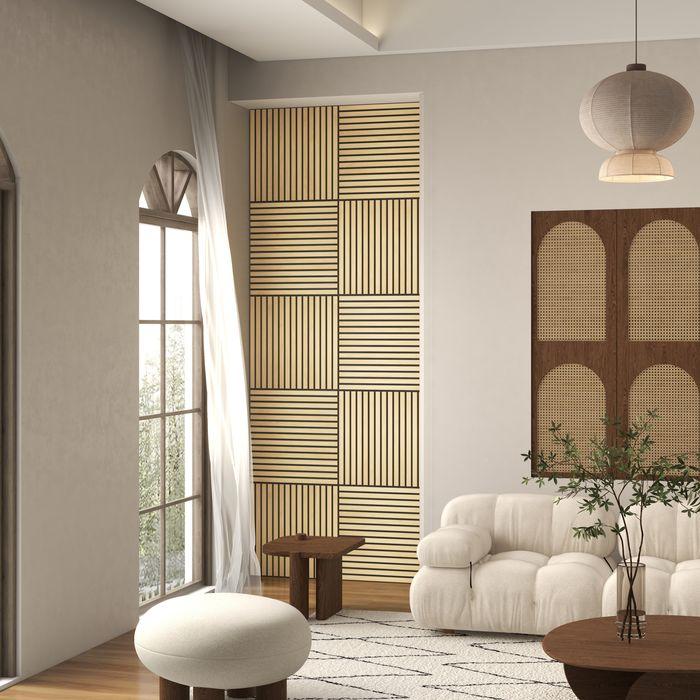 Immagine prodotto Swisshandel24 Akustikpaneele 4 Stück 60 x 60 cm 3D Wandpaneele, Akustikplatten für Wohnzimmer (1 pz.)