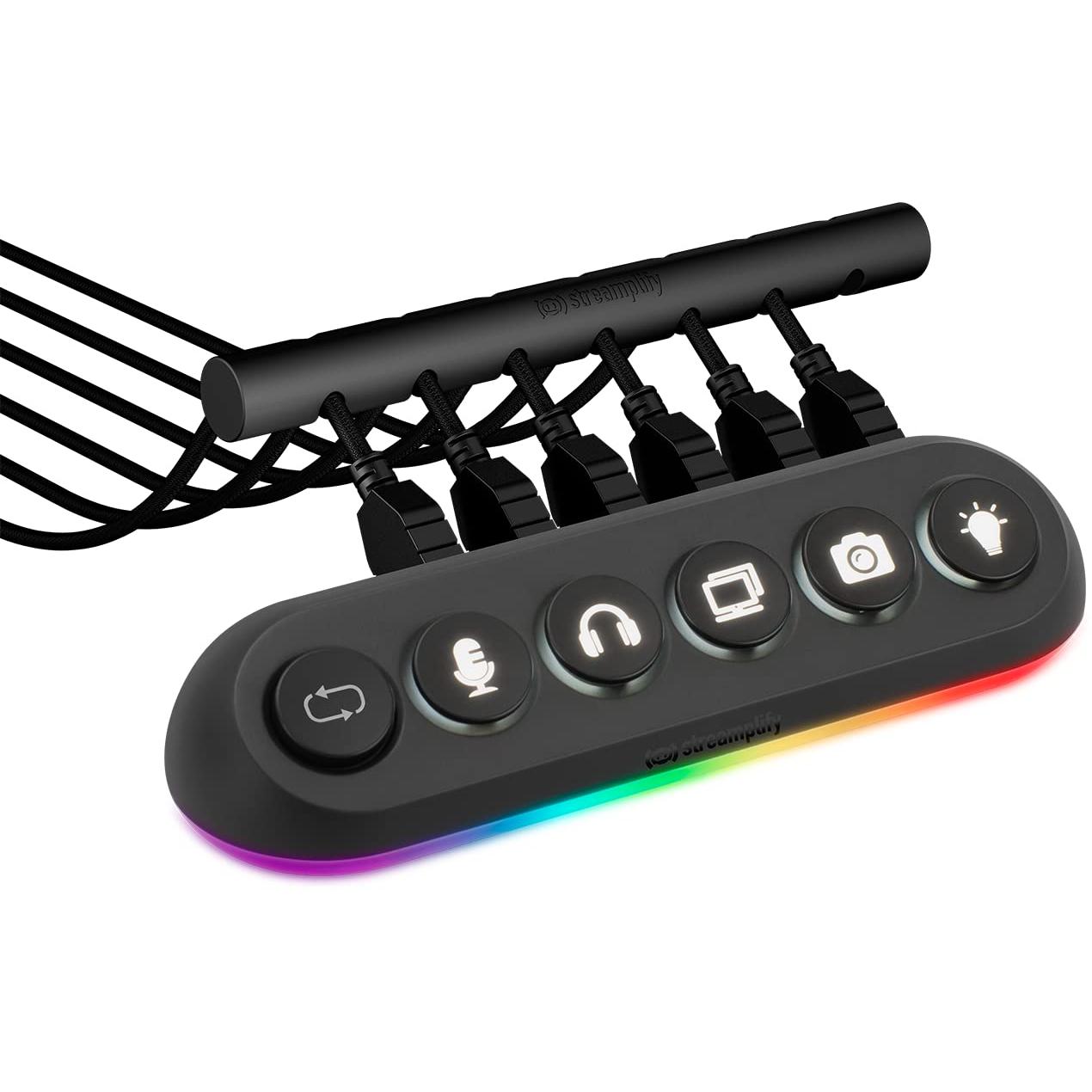 Streamplify Hub Deck 5 (USB-A, 5 Ports), Dockingstation + USB Hub, Schwarz