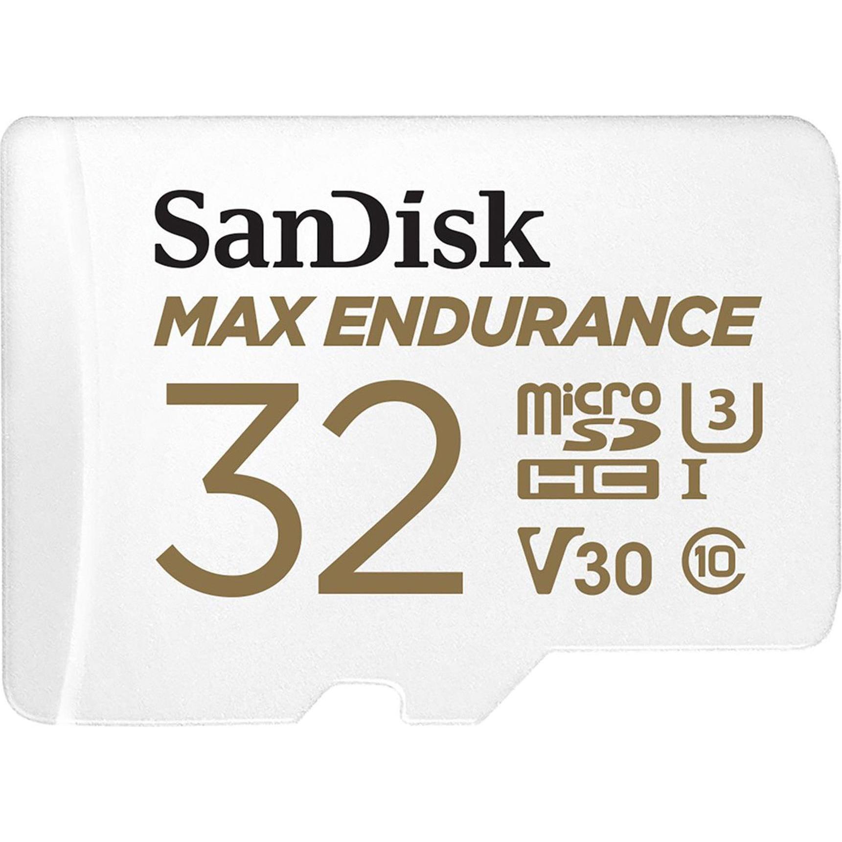 SANDISK resistenza massima (32 GB, microSDHC, U3, UHS-I), Scheda di memoria, Bianco