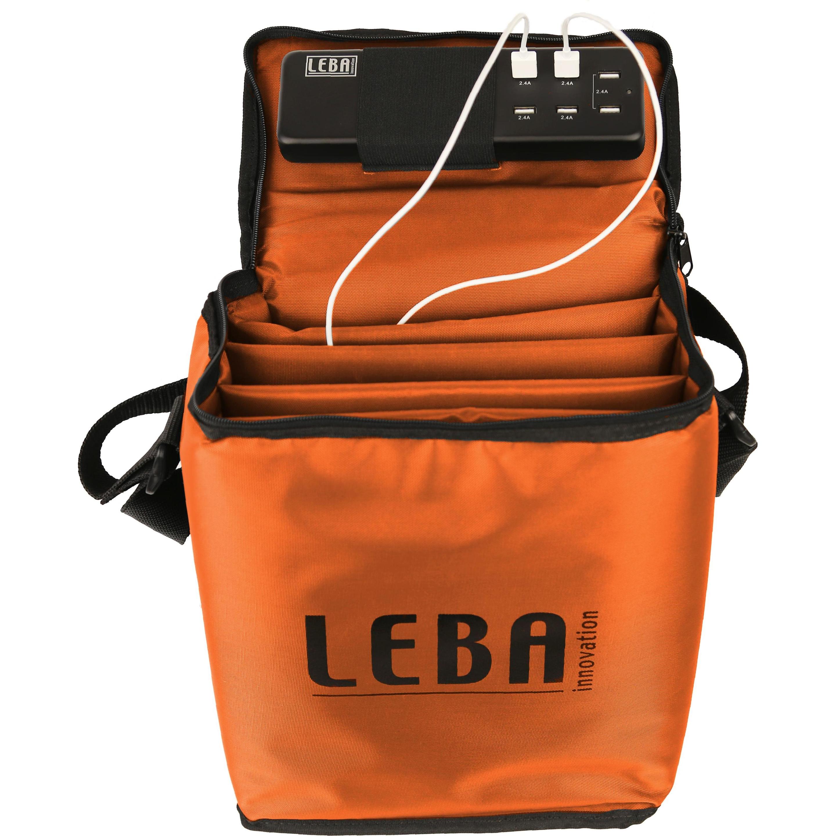Leba NoteBag Orange 5, USB-C, Notebookwagen, Orange